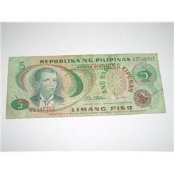 1949 5 LIMANG PISO *PHILIPPINES - REPUBLIKA NG PHILIPINAS*!!
