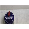 Image 2 : HARD TO FIND WESTERN UNION CALL BOX ALL PERCELAIN - 6" X 4"