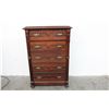 Image 1 : UNIQUE SIZE VICTORIAN 5 DRAWER WALNUT LOCK SIDE CHEST