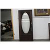 Image 1 : LOVELY OAK ENTRY DOOR - W/ BEVELED GLASS AND GINGERBREAD TRIM - 83" X 36"