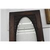 Image 2 : LOVELY OAK ENTRY DOOR - W/ BEVELED GLASS AND GINGERBREAD TRIM - 83" X 36"
