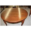 Image 2 : SOLID TOP ROUND OAK 48" TABLE W/ CENTER LEG - CLAW & BALL FEET - 3 LEAVES - ORIG. FINISH