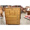 Image 1 : EXC. OAK 9 DRAWER BONNET CHEST W/ FRAMED SIDES - C-L
