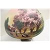 Image 3 : BRONZE BASE W/ HAND PAINTED SHADE - MINOR HAIRLINE ON OUTSIDE OF SHADE ONLY - NEEDS NEW CORD
