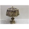Image 2 : ONE OF THE BEST FILIGREE LAMP EVER W/ SILK LINED SHADE - NEEDS NEW SILK - HIGHLY DECORATED & BEAUTIF