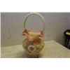 Image 1 : FENTON SATIN GLASS BASKET VASE - 2003