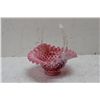 Image 1 : CRANBERRY HOBNAIL OPALESCENT BASKET