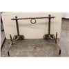Image 1 : EARLY IRON FIREPLACE ANDIRONS - COMPLETE W/ SPIT