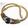 Image 1 : Vintage 80s Style Enamel and Gold Tone Necklace