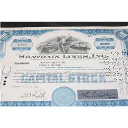 Seatrain Lines Inc. Stock Certificate Dated 1961