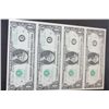 Image 1 : 1985 US Federal Reserve Note $1; Atlanta GA Reserve; Lot of 4; Uncut Bills