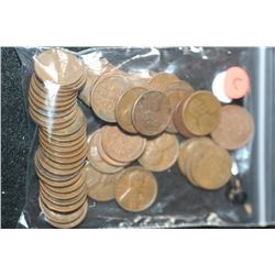 Lincoln Wheat Back Penny; Various Dates & Conditions; Lot of 50