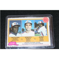 1981 MLB O-Pee-Chee Montreal Expos Future Stars Baseball Trading Card; Tim Raines-2B, Roberto Ramos-