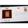 Image 1 : 1982 First Day of Issue 22K Gold Replica Stamp W/Postal Stamp; Horatio Alger American Author
