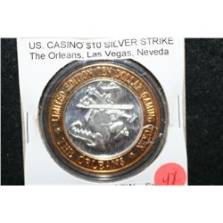 The Orleans Hotel & Casino Las Vegas NV Limited Edition Two-Tone $10 Gaming Token; .999 Fine Silver 