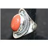 Image 2 : Sterling Silver Ring W/Red Sparkly Gemstone