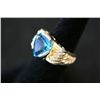 Image 2 : Sterling Silver Ring W/Large Triangular Shaped Blue Gemstone