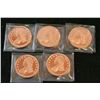 Image 1 : "Liberty Bust" Copper Round; .999 Fine Copper 1 Oz.; Lot of 5