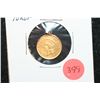 Image 1 : Indian Princess $1 Gold Coin "Love Token" W/Charm Loop