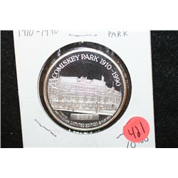 April 1991 Comiskey Park Silver Round; Limited Edition .999 Fine Silver 1 Oz.