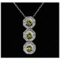 Genuine 0.88ctw Yellow Sapphire Diamond Necklace 14k