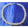 Image 2 : 3-Strand Twisted Rice Pearl Necklace Brass Clasp White