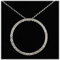 Genuine 0.75ctw Diamond Necklace 14kt W/G 3.38g