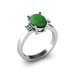 Emerald 1.90 ctw Diamond Ring 14kt White Gold