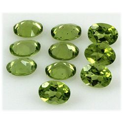 Peridot 12.50 ctw Loose Gemstone 6x8mm Oval Cut