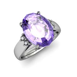 Tanzanite 6.80 ctw & Diamond Ring 14kt White Gold