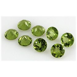 Peridot 11.55 ctw Loose Gemstone 7mm Round Cut