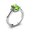 Image 1 : Peridot 1.35 ctw Diamond Ring 14kt White Gold