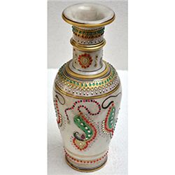 Marble Golden Color Flower Vase size 12in.