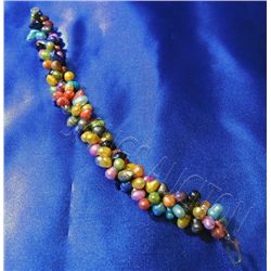 7--8 Inch 3-Strand Twisted Pearl Bracelet Brass Clasp M