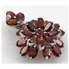 Image 2 : Garnet 13.20 ctw Flower Design Pendant 0.925 Silver