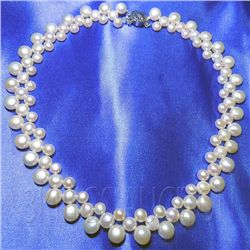 16 Inch Siopao Pearl Necklace Silver Peach Philippines