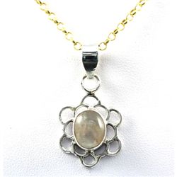 16.5ctw Rainbow Moonstone Silver Pendant