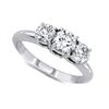 Image 1 : 1.00 ctw Round cut Three Stone Diamond Ring, G-H, VS