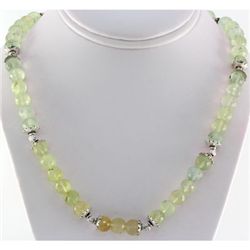 327ctw Faceted Lemon Topaz Silver Necklace