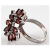 Image 1 : Garnet 11.55 ctw Flower Design Ring 0.925 Silver