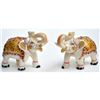 Image 1 : Marble UpTrunk Elephant w/ Gold Plated Design 4in.x5in.