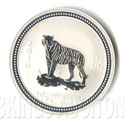 Australian Lunar Silver 1 oz Silver 2010 Tiger