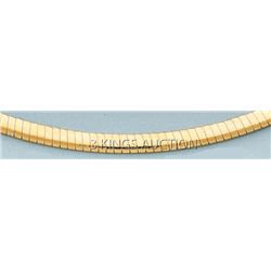 LIGHT OMEGA NECKLACE 4mm 16in. 15.6 grs 14kt Y Gold