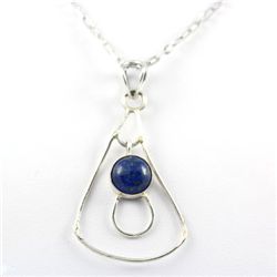 16.5ctw Lapis Gemstone Silver Pendant