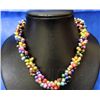 Image 1 : 3-Strand Twisted Rice Pearl Necklace Brass Clasp Multic