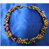 Image 2 : 3-Strand Twisted Rice Pearl Necklace Brass Clasp Multic
