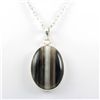 Image 1 : 45.ctw Stripped Onyx Silver Pendant