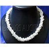 Image 1 : 3-Strand Twisted Rice Pearl Necklace Brass Clasp White