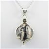 Image 1 : Cream and Brown Jasper Oval Sterling Silver Pendant