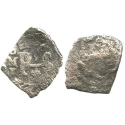 Mexico City, Mexico, cob 1/2 real, Philip V, assayer J (style of 1714).